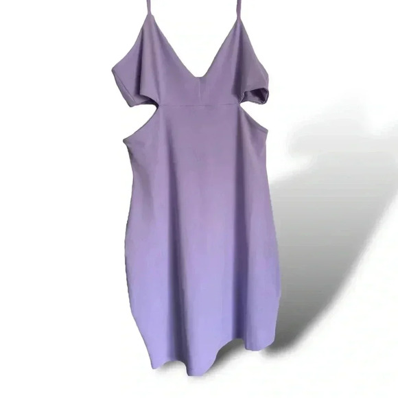 NWT Susana Monaco Cutout Side String Thin Strap Mini Dress Provence Purple, L - Picture 4 of 12